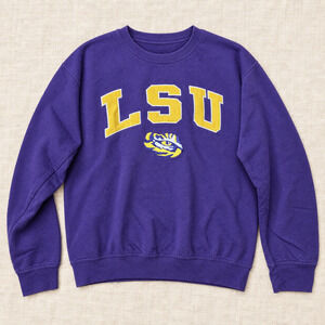 LSU Tigers Colosseum Sweatshirt Purple Adult Small NCAA Crewneck